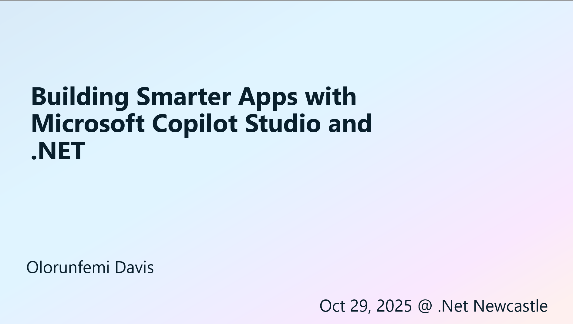 Title slide of the presentation