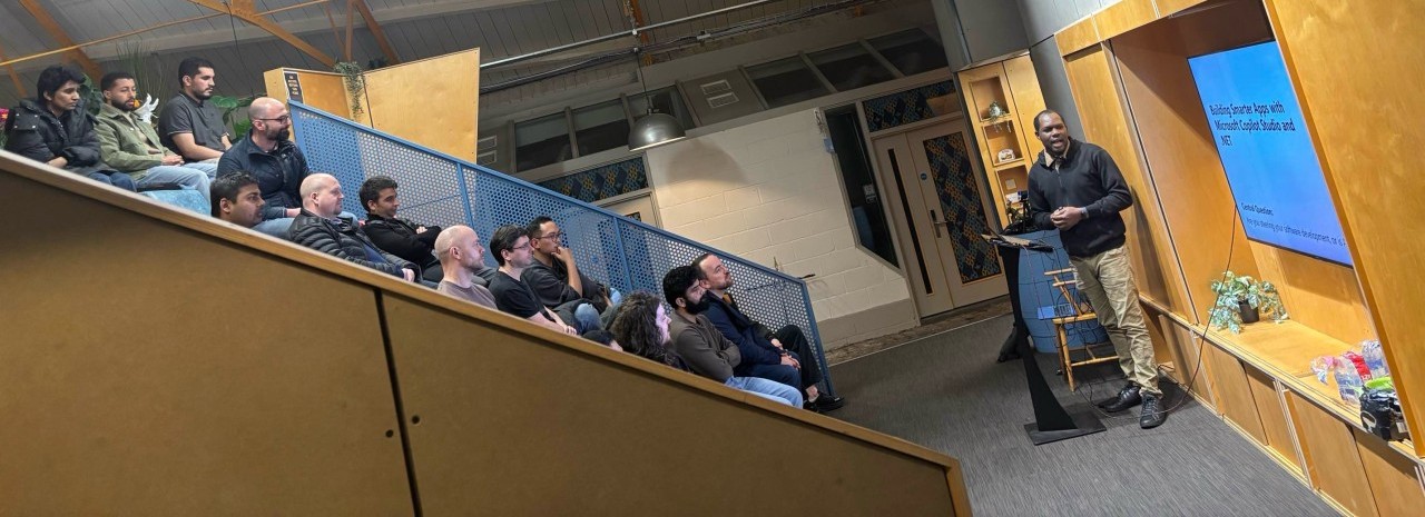 Me presenting at .NET North East