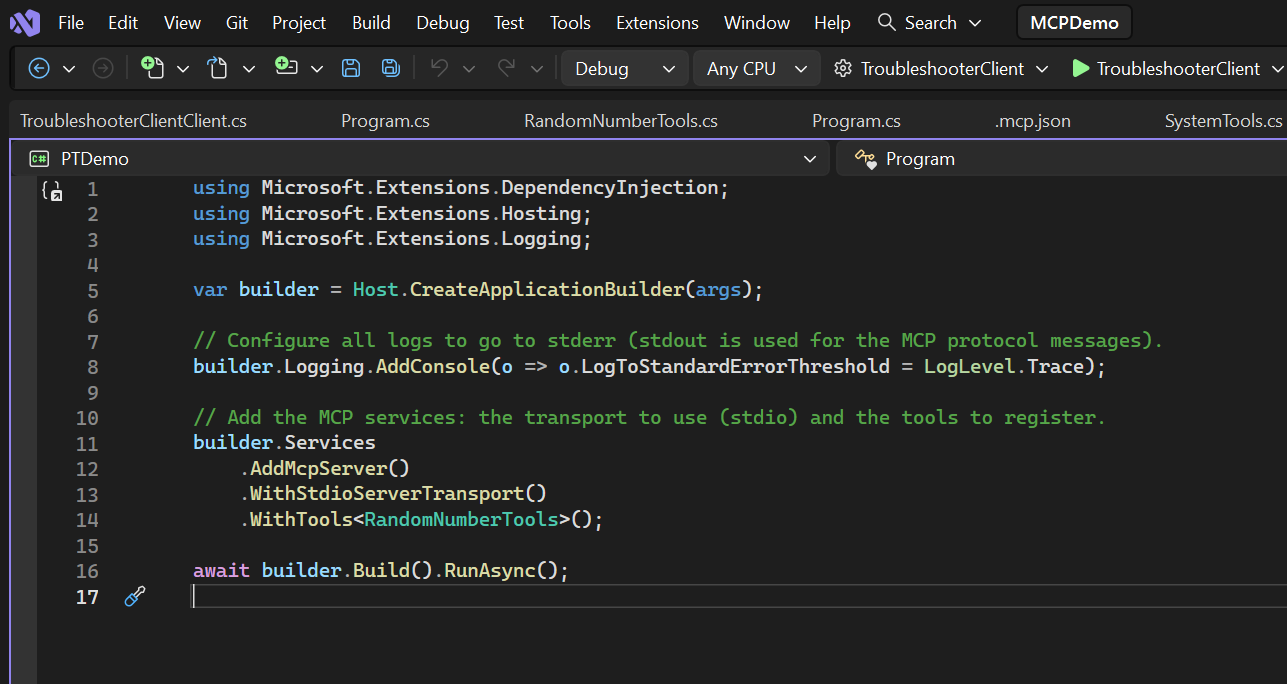Registering a tool with MCP