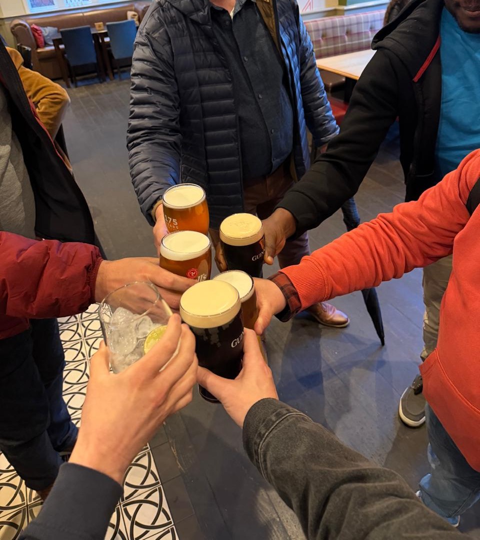 Having a beer